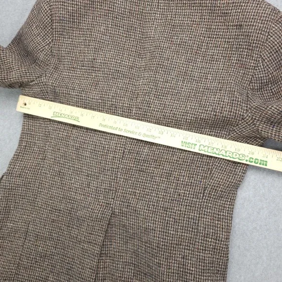 VTG Harris Tweed Wool Blazer Men's 41R Brown Plaid‎Sport Coat Handwoven Jacket